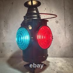 Antique Dressel 4 Way Railroad Lantern Electric Lamp Conversion vintage mid-20th