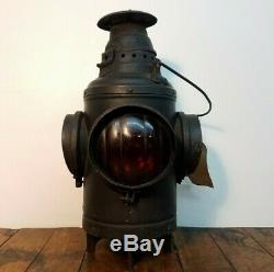 Antique Dressel 4-Way Red Green Railroad Switch Signal Lantern, Rutland Railway