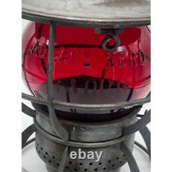 Antique Dressel Arlington B & ORR etched Red Globe Railroad Lantern