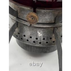 Antique Dressel Arlington B & ORR etched Red Globe Railroad Lantern
