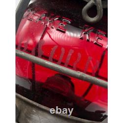 Antique Dressel Arlington B & ORR etched Red Globe Railroad Lantern