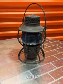 Antique Dressel Arlington, Blue Globe Railroad Lantern 2157081, Free QuikShip