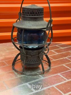 Antique Dressel Arlington, Blue Globe Railroad Lantern 2157081, Free QuikShip