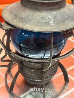 Antique Dressel Arlington, Blue Globe Railroad Lantern 2157081, Free QuikShip