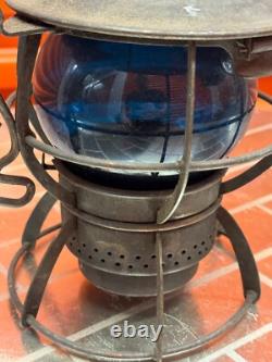 Antique Dressel Arlington, Blue Globe Railroad Lantern 2157081, Free QuikShip