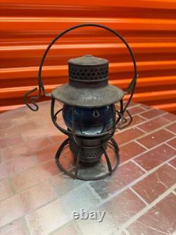 Antique Dressel Arlington, Blue Globe Railroad Lantern 2157081, Free QuikShip
