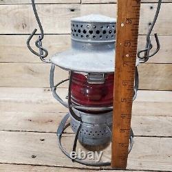 Antique Dressel Arlington NJ Railroad Lantern Red Globe L&N Lamp Good Shape