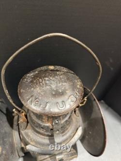 Antique Dressel Railroad Signal Lantern NJ USA Blue & Red Lens Train Lamp