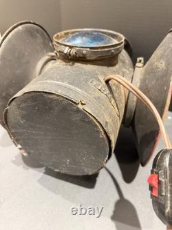 Antique Dressel Railroad Signal Lantern NJ USA Blue & Red Lens Train Lamp