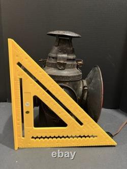 Antique Dressel Railroad Signal Lantern NJ USA Blue & Red Lens Train Lamp