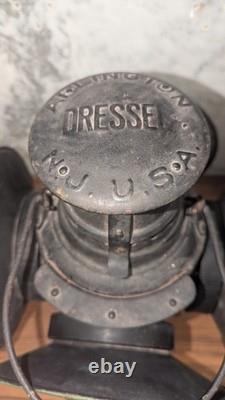Antique Dressel Railroad Switch Signal Lamp Complete w Cats Eye Lenses & Chimney