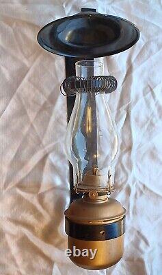 Antique Dressel Railroad Train Wall Sconce Lantern withPlume & Atwood Oil Lamp