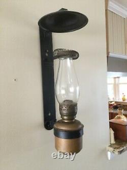 Antique Dressel Railroad Train Wall Sconce Lantern withPlume & Atwood Oil Lamp