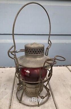 Antique Dressel Southern Pacific Railroad Lantern with Unusual Fusee Flare Carrier