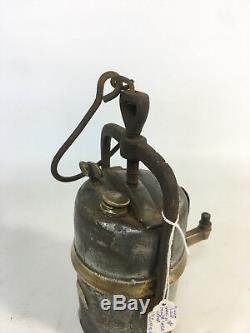 Antique Early Unusual Carbide Lamp PREMIER England Railway Inspectors Lantern