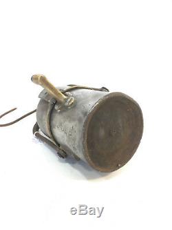 Antique Early Unusual Carbide Lamp PREMIER England Railway Inspectors Lantern