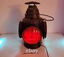 Antique Electrified Dressel NJ Railroad Caboose 4-Way Switch Lantern Lamp Signal