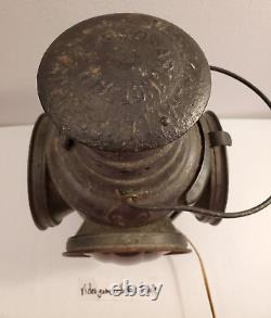 Antique Electrified Dressel NJ Railroad Caboose 4-Way Switch Lantern Lamp Signal