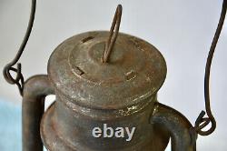 Antique Embury MFG Lantern Vintage Oil Lamp RR Yard Light Cabin Barn Utility