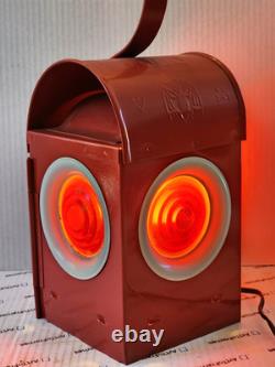 Antique English Dodo Bat Railroad Warning Lantern- Converted Working Accent Lamp