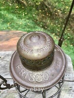 Antique FRISCO Railroad Lantern Star Headlight Red Corning Cast Globe