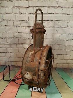 Antique French SNCF Railway Train Locomotive Head Light Oil Lantern Lamp Desk