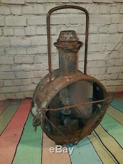 Antique French SNCF Railway Train Locomotive Head Light Oil Lantern Lamp Desk