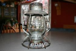 Antique GNRY Great Northern Railway LANTERN Adams Westlake EMBOSSED Tall Globe