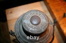 Antique GNRY Great Northern Railway LANTERN Adams Westlake EMBOSSED Tall Globe