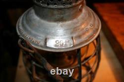 Antique GNRY Great Northern Railway LANTERN Adams Westlake EMBOSSED Tall Globe