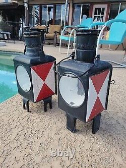 Antique German Railroad Two Kerosene Lights