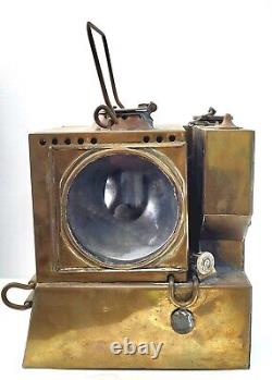 Antique Gillet & Forest Brass Railroad Lamp Double Burner Lantern