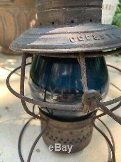 Antique Green Globe Railroad Lantern Handlan St Louis USA NYC Lines CCC&STL