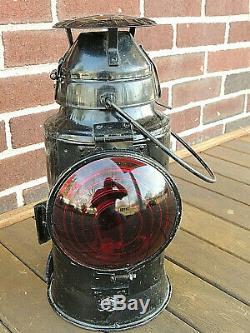 Antique HANDLAN NY NH & H Railroad Signal Marker Lamp Lantern, Complete, EX++