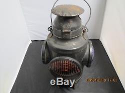 Antique HANDLAN NYCS Lamp Lantern 4 Way Railroad Switch Signal Train light