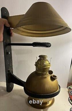 Antique HANDLAN ST. LOUIS RAILROAD CABOOSE WALL LAMP Lantern Large Center Draft