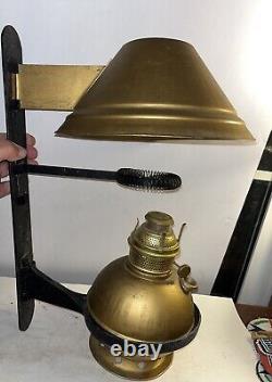 Antique HANDLAN ST. LOUIS RAILROAD CABOOSE WALL LAMP Lantern Large Center Draft