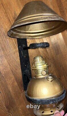 Antique HANDLAN ST. LOUIS RAILROAD CABOOSE WALL LAMP Lantern Large Center Draft