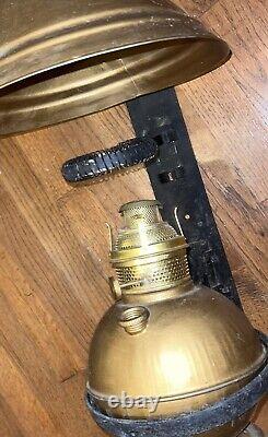 Antique HANDLAN ST. LOUIS RAILROAD CABOOSE WALL LAMP Lantern Large Center Draft