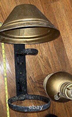 Antique HANDLAN ST. LOUIS RAILROAD CABOOSE WALL LAMP Lantern Large Center Draft