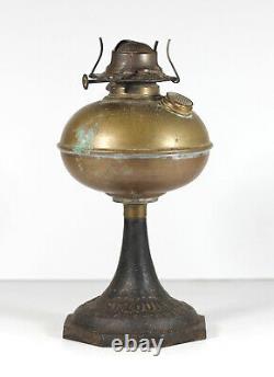 Antique HANDLAN ST. LOUIS RAILROAD KEROSENE LAMP Brass Cast Iron Railway Oil