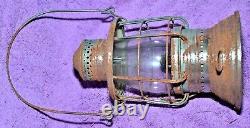 Antique Handheld Deck Lantern With Railroad Globe