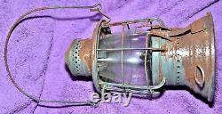 Antique Handheld Deck Lantern With Railroad Globe