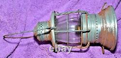 Antique Handheld Deck Lantern With Railroad Globe