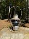 Antique Handlan ICRR Illinois Central Railroad Lantern Embossed Blue Globe