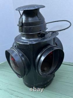 Antique Handlan St Louis Railroad Switch Lantern Lamp Parts As Is Cracked READ