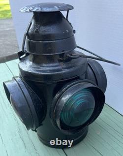 Antique Handlan St Louis Railroad Switch Lantern Lamp Parts As Is Cracked READ