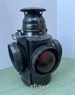 Antique Handlan St Louis Railroad Switch Lantern Lamp Parts As Is Cracked READ