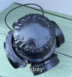 Antique Handlan St Louis Railroad Switch Lantern Lamp Parts As Is Cracked READ