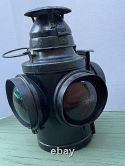 Antique Handlan St Louis Railroad Switch Lantern Lamp Parts As Is Cracked READ